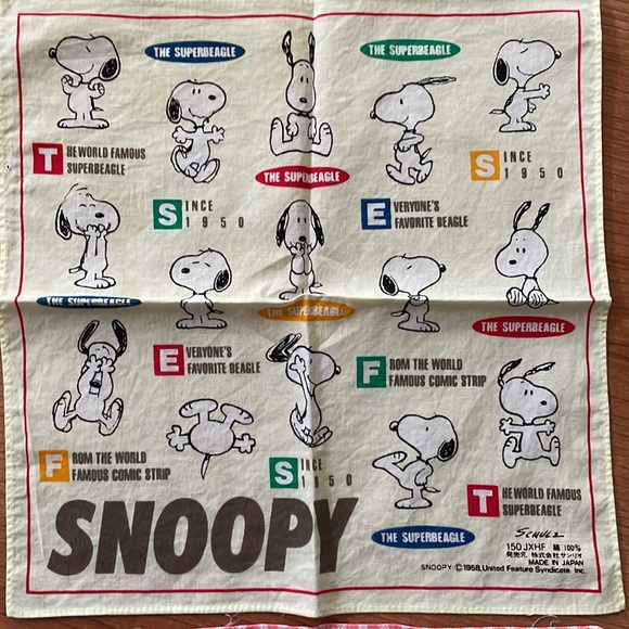 Vintage Snoopy / Charlie Brown Handkerchief lot -1965 - Picture 7 of 11